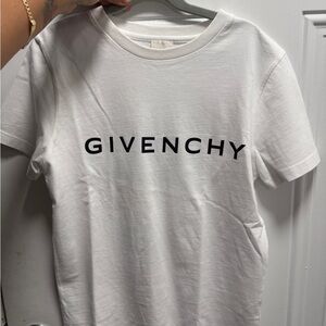 Givenchy White Tee with Black Logo